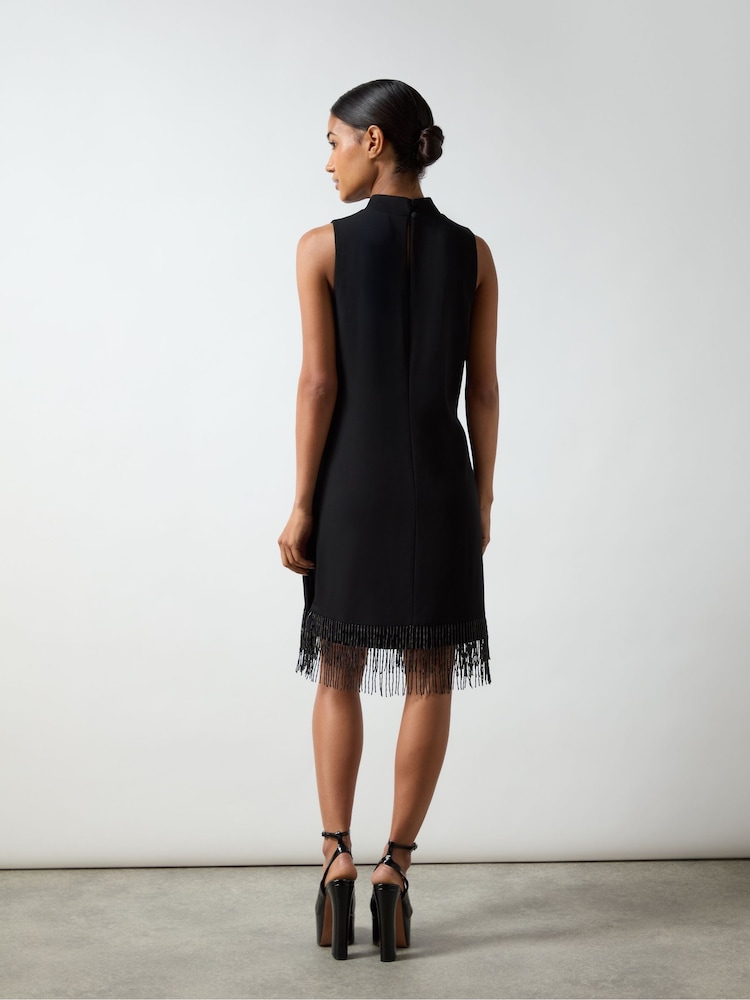Ro&Zo Black Bead Trim Halter Dress - Image 4 of 4