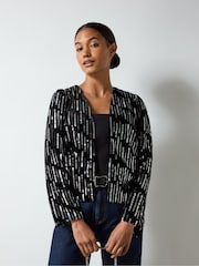 Ro&Zo Black Embellished Velvet Jacket - Image 1 of 3
