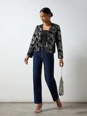 Ro&Zo Black Embellished Velvet Jacket - Image 2 of 3