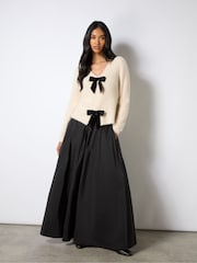 Ro&Zo Neutral Blush Bow Front Jumper - Image 2 of 4