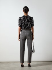 Ro&Zo Silver Foil Puff Sleeve Top - Image 2 of 4