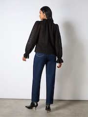 Ro&Zo Black Lace Scallop Top - Image 4 of 4