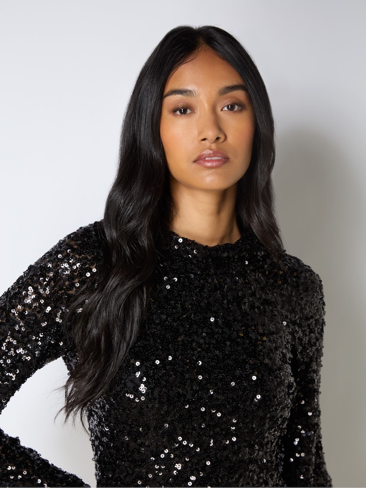 Ro&Zo Jessica Sequin Tie back Mini Dress - Image 8 of 8