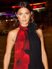 Ro&Zo Red Isabella Floral Print Corsage Trim Maxi Dress - Image 4 of 8