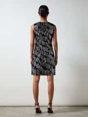 Ro&Zo Black Lucille Embellished Velvet Shift Dress - Image 6 of 6