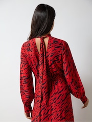 Ro&Zo Red Zebra Print Tie back Midi Dress - Image 6 of 6