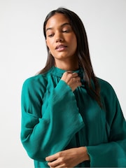 Ro&Zo Blue Crinkle Flared Sleeve Blouse - Image 3 of 4
