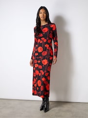 Ro&Zo Red Floral Print Jersey Dress - Image 1 of 2