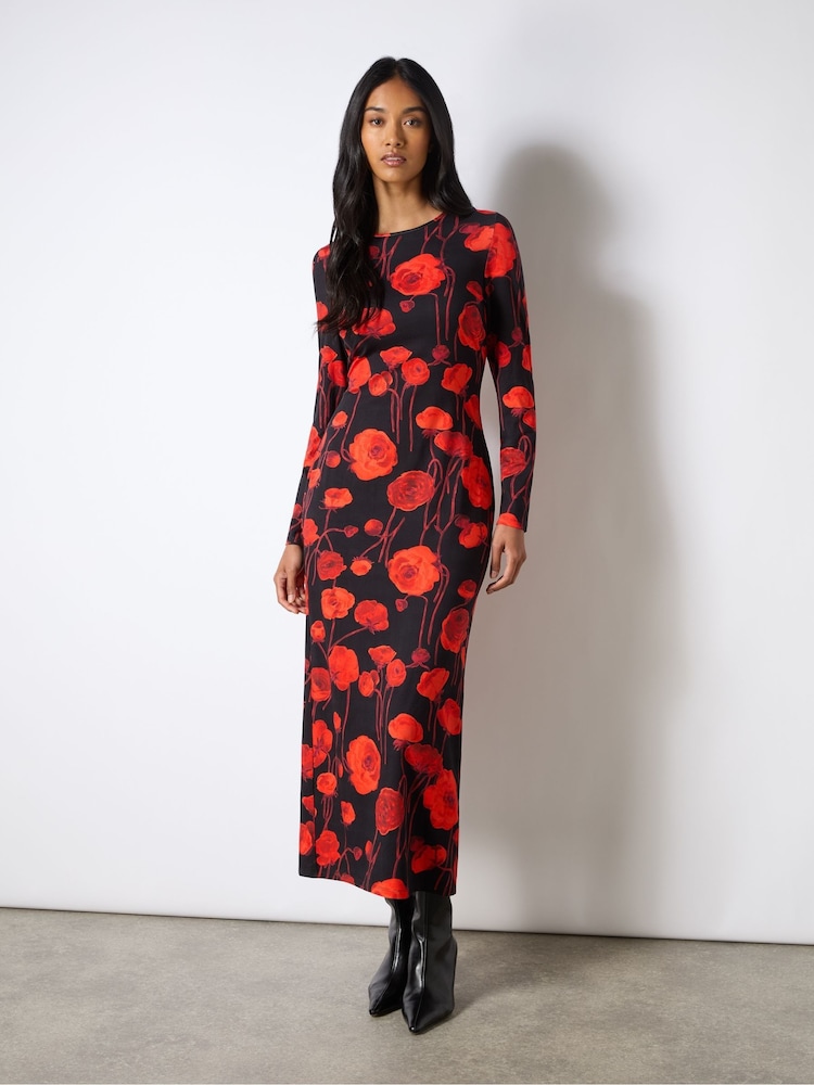 Ro&Zo Red Floral Print Jersey Dress - Image 1 of 2