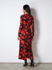 Ro&Zo Red Floral Print Jersey Dress - Image 2 of 2