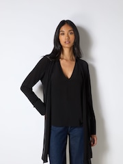 Ro&Zo Black Tie Neck Blouse - Image 1 of 4