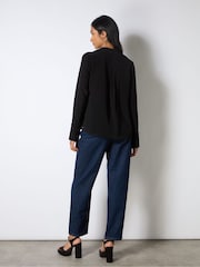 Ro&Zo Black Tie Neck Blouse - Image 3 of 4