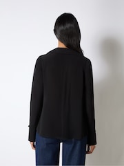 Ro&Zo Black Tie Neck Blouse - Image 4 of 4