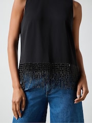 Ro&Zo Black Bead Trim Halter Top - Image 2 of 3