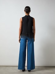 Ro&Zo Black Bead Trim Halter Top - Image 3 of 3