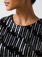 Ro&Zo Black Embellished Velvet Shell Top - Image 3 of 5