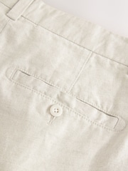Stone Linen Rich Pleated Chino Shorts - Image 7 of 9