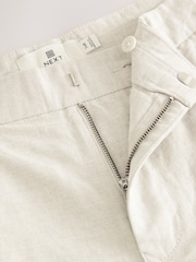 Stone Linen Rich Pleated Chino Shorts - Image 8 of 9