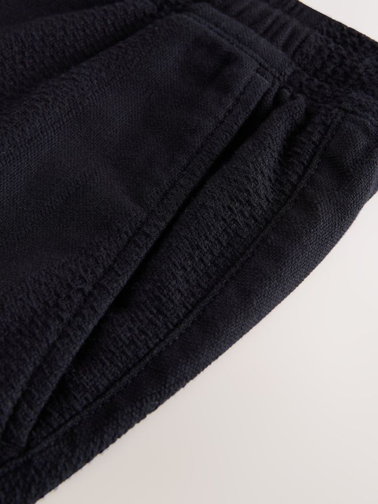 Black Textured Stripe Elasticated Waist Shorts - Image 9 of 9 Black Textured Stripe Elasticated Waist Shorts - Image 9 of 9