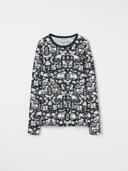 Polarn O Pyret Blue Organic Cotton Nordic Forest Print Pyjamas - Image 6 of 10