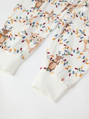 Polarn O Pyret White Organic Cotton Nordic Forest Print Pyjamas - Image 6 of 6