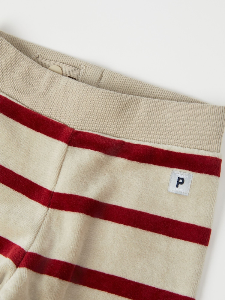 Polarn O Pyret Organic Cotton Soft Velour Trousers - Imagen 2 de 4