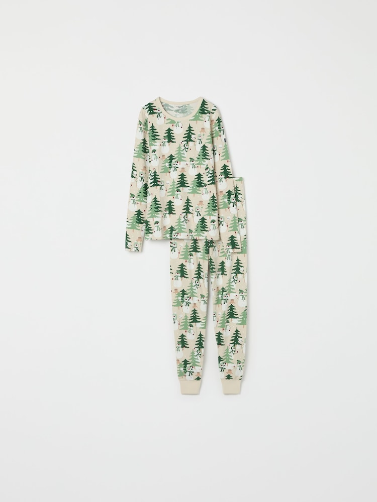 Polarn O Pyret Natural Organic Cotton Nordic Forest Print Pyjamas - Image 1 of 6