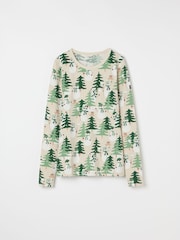 Polarn O Pyret Natural Organic Cotton Nordic Forest Print Pyjamas - Image 5 of 6