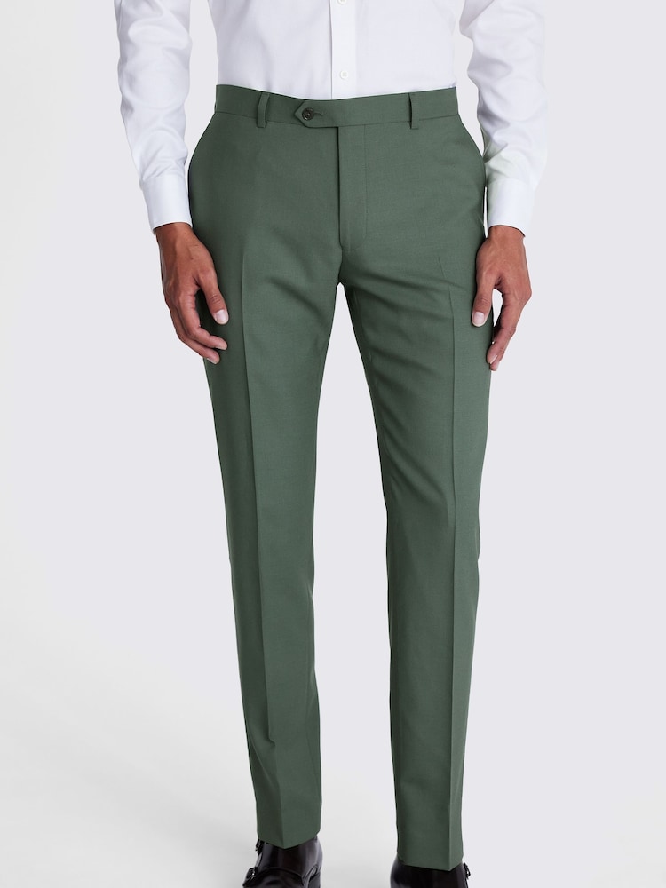 MOSS Green Slim Fit Trousers - Image 1 of 3
