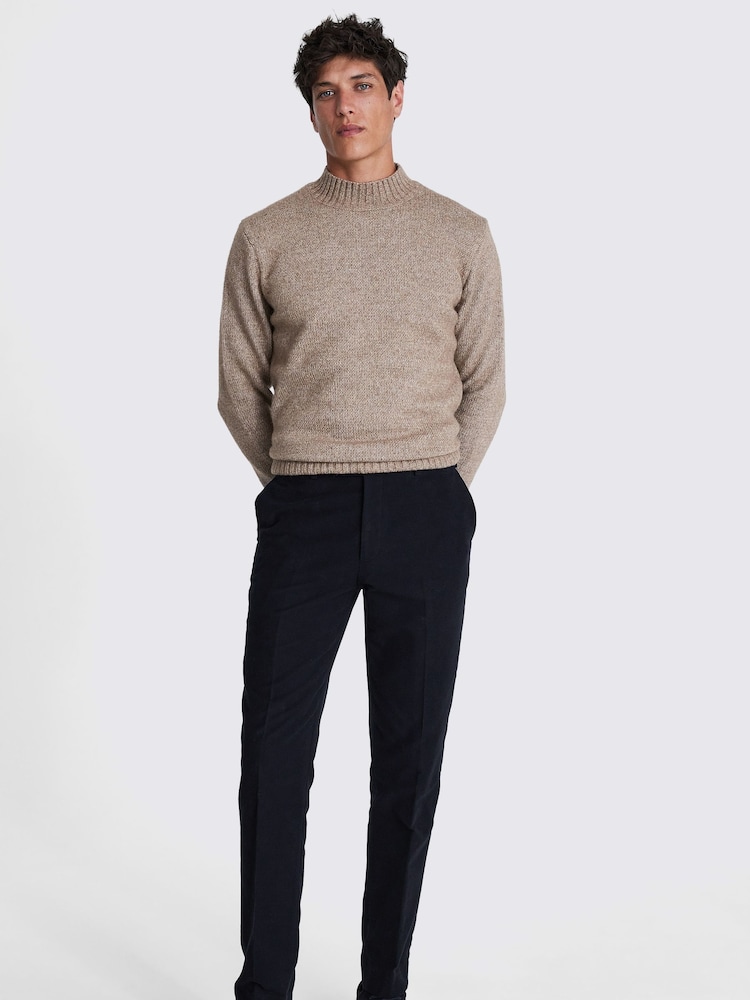 MOSS Blue Tailored Fit Moleskin 100% Cotton Trousers - Image 2 of 4 MOSS Blue Tailored Fit Moleskin 100% Cotton Trousers - Image 2 of 4