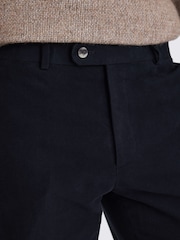MOSS Blue Tailored Fit Moleskin 100% Cotton Trousers - Image 3 of 4