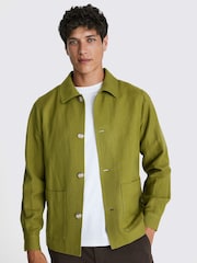 MOSS Green Lime Wool Linen Shacket - Image 1 of 4