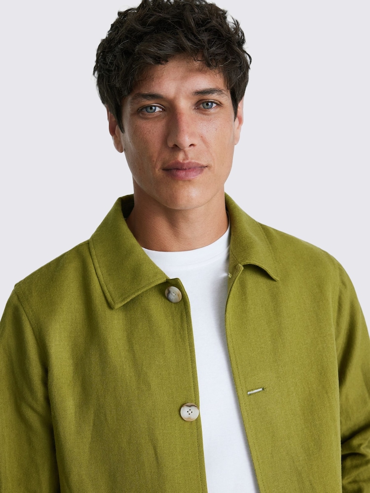 MOSS Green Lime Wool Linen Shacket - Image 4 of 4