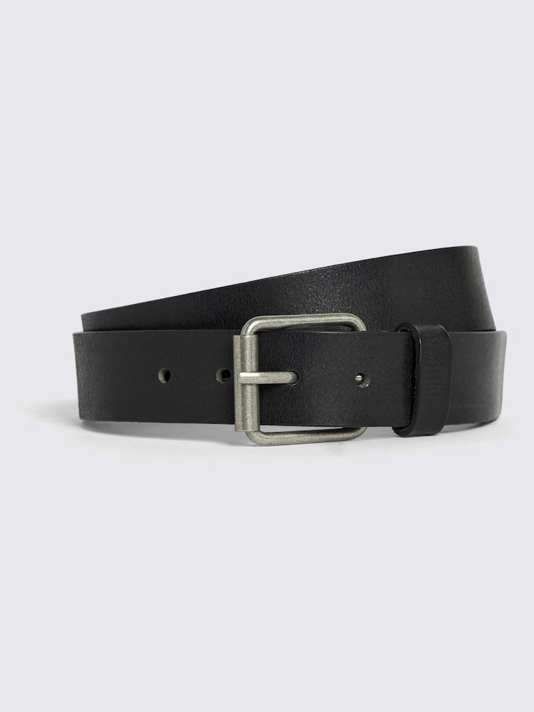 MOSS Black Chocolate Leather Jeans Belt - Image 1 of 3