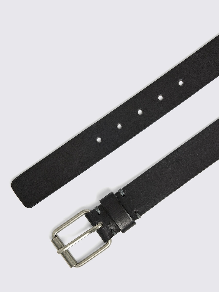 MOSS Black Chocolate Leather Jeans Belt - Image 2 of 3
