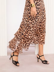 Friends Like These Black Mid Heel Multi Strap Buckle Detail Sandals - Image 3 of 5