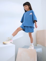 Blue Slogan 100% Cotton T-Shirt And Short Set (3-16yrs) - Image 4 of 9