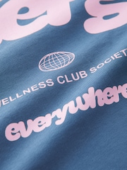 Blue Slogan 100% Cotton T-Shirt And Short Set (3-16yrs) - Image 9 of 9