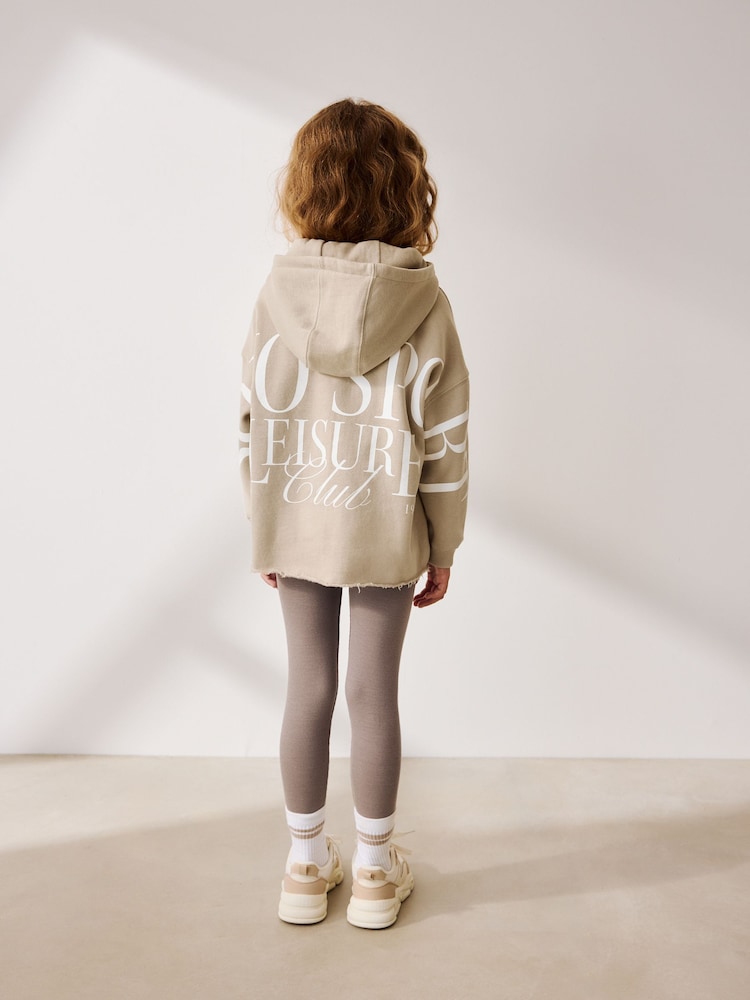 Beige Slogan Hoodie And Leggings Set (3-16yrs) - Image 1 of 12