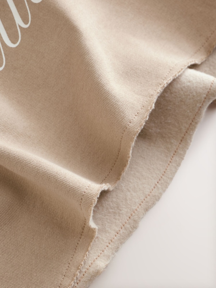 Beige Slogan Hoodie And Leggings Set (3-16yrs) - Image 10 of 12