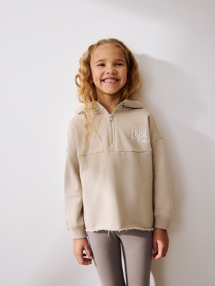 Beige Slogan Hoodie And Leggings Set (3-16yrs) - Image 4 of 12