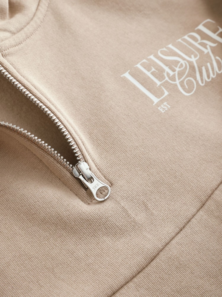 Beige Slogan Hoodie And Leggings Set (3-16yrs) - Image 9 of 12