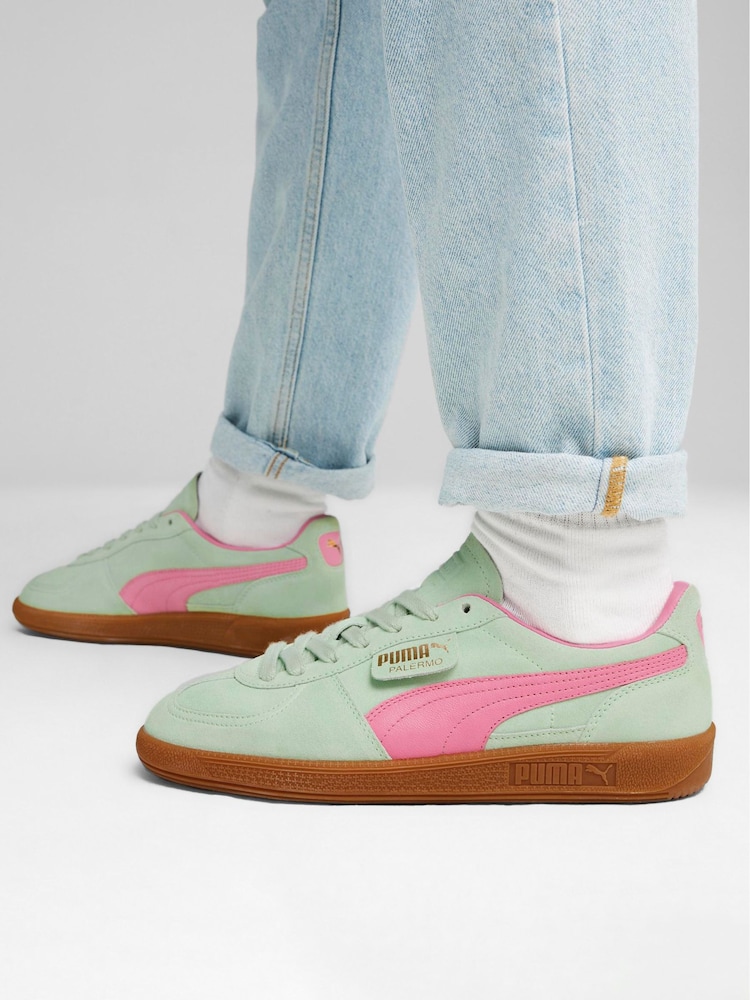 Puma Green Mens Palermo Trainers - Image 2 of 8