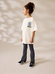 White Graphic T-Shirt and Ribbed Flare 100% Cotton Set (3-16yrs) - Image 3 of 9