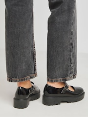 Simply Be Black Extra Wide Fit Mary Jane Flat Shoes - Image 2 of 4