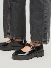Simply Be Black Extra Wide Fit Mary Jane Flat Shoes - Image 3 of 4