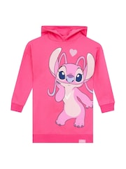 Character Pink 100% Cotton Disney Lilo And Stitch Angel Glitter Hoodie - Image 1 of 6