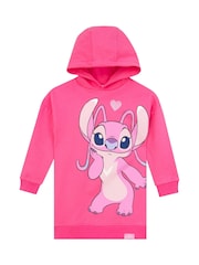 Character Pink 100% Cotton Disney Lilo And Stitch Angel Glitter Hoodie - Image 3 of 6