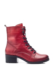 Красный - Moda in Pelle BEZZIE LACE UP LEATHER ANKLE BOOT - Image 1 of 4