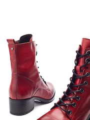 Красный - Moda in Pelle BEZZIE LACE UP LEATHER ANKLE BOOT - Image 4 of 4